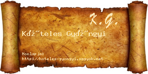 Köteles Gyöngyi névjegykártya